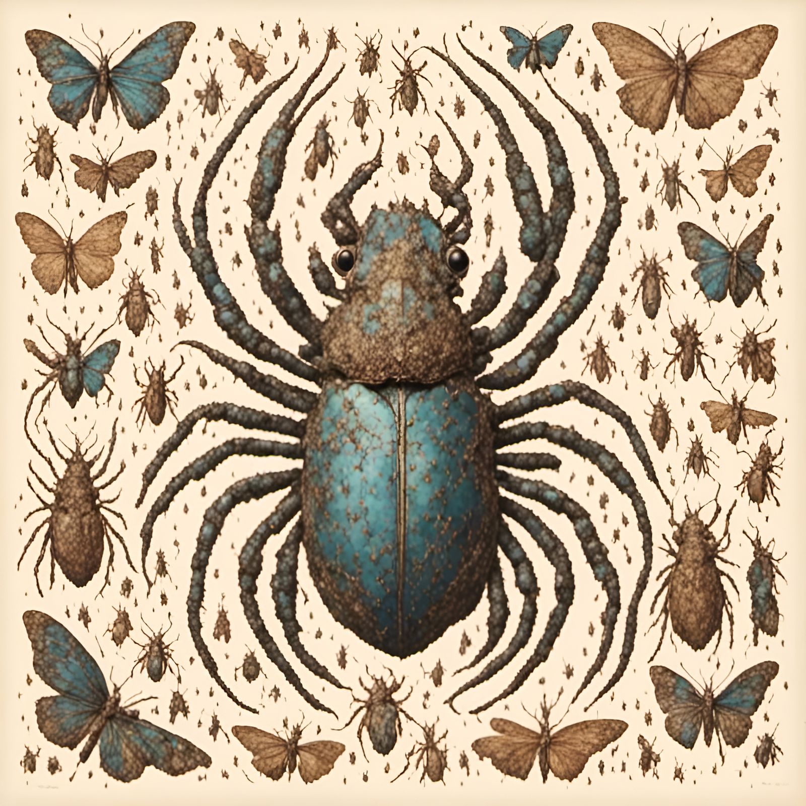 Conceptual Insect Sketch in Technical Style