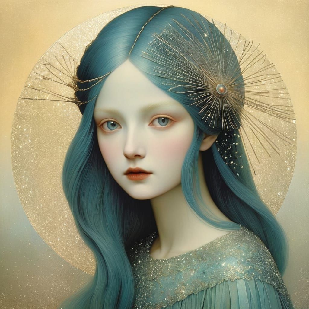 Sparkly Spectral Scene Inspired by Surrealist Art