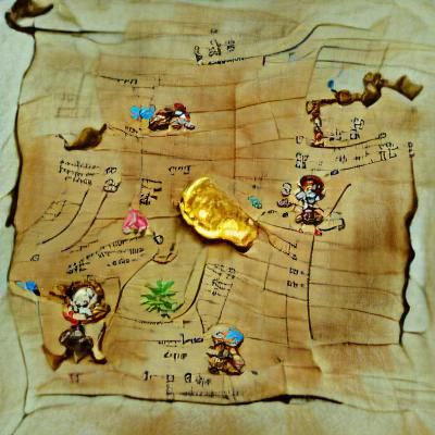 Vintage Treasure Map Leading to X