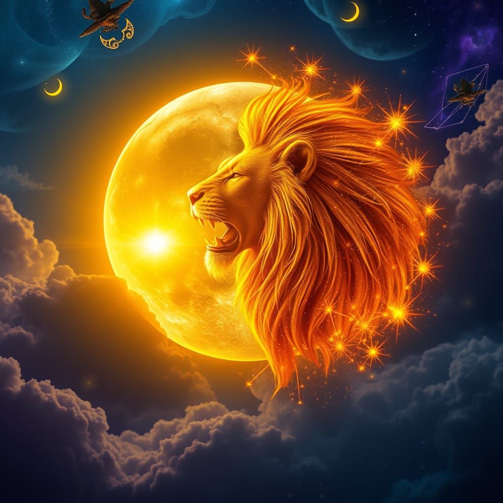 Ethereal Cosmic Dreamscape: A Radiant Full Moon Illuminates ...