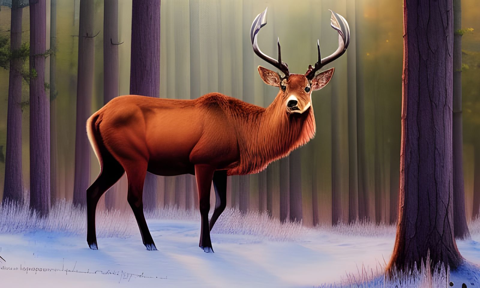 There's Snow Deer Like A Stag Red Deer