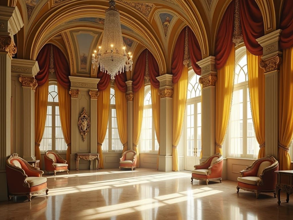 Elegant Ballroom Interior in Academic Style