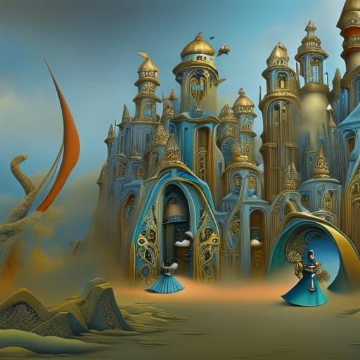 Dreamlike Storybook Illustration in Sci-Fi Style
