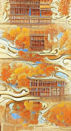 Liyuan Library Vista: Ukiyo-e Art Nouveau Architecture