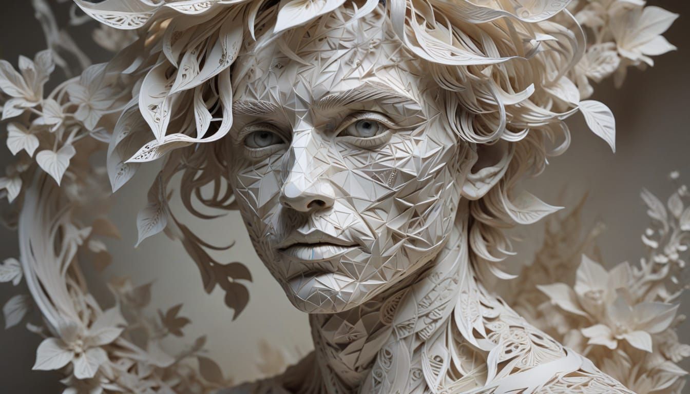 Surreal Scene of a Freshly Created Being in Heaven