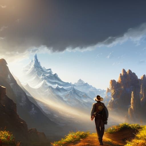 Skeleton Cowboy in a Fantasy Oil Painting