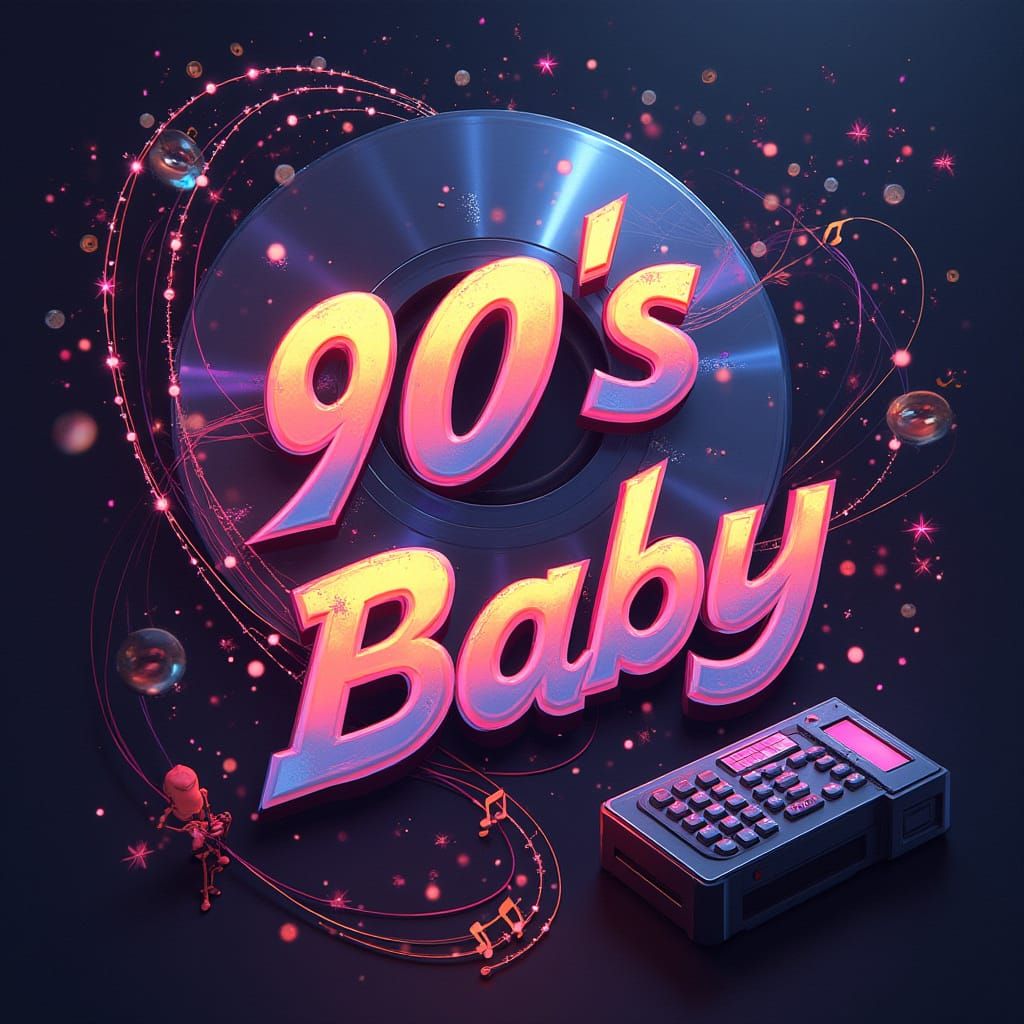 90s Baby Splash Screen with Power Ranger and CD