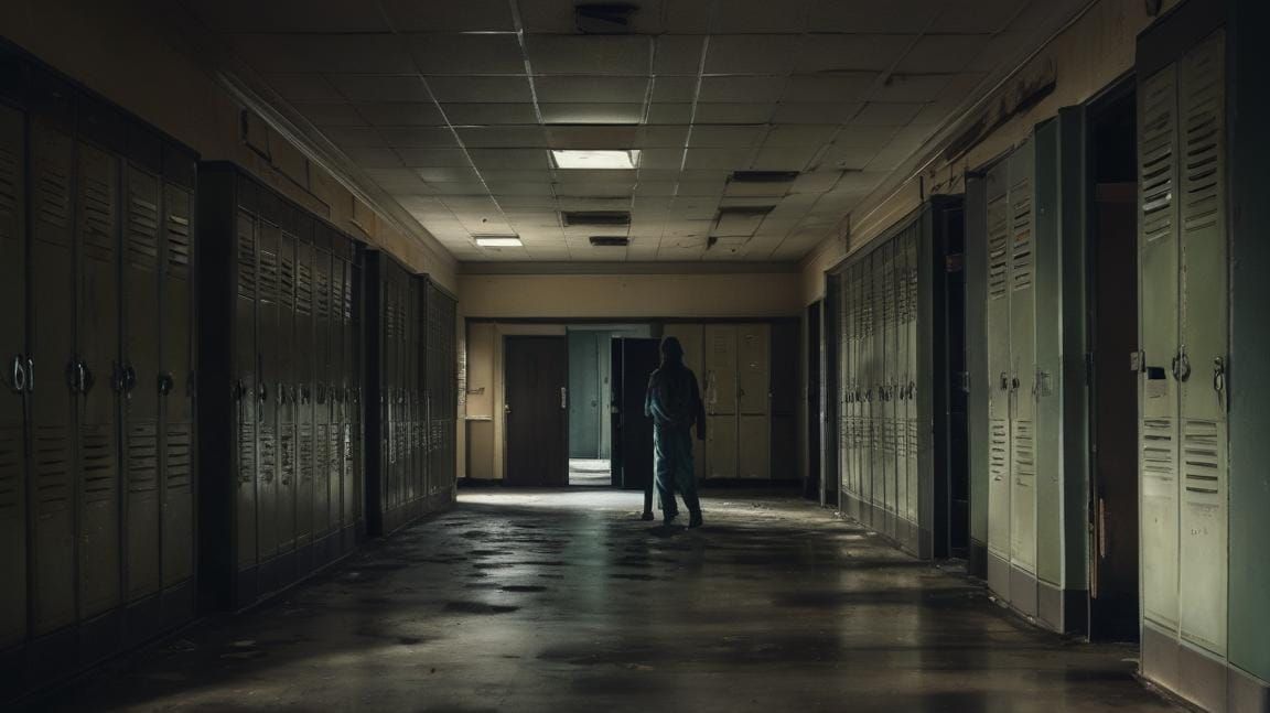 Creepy haunted school.