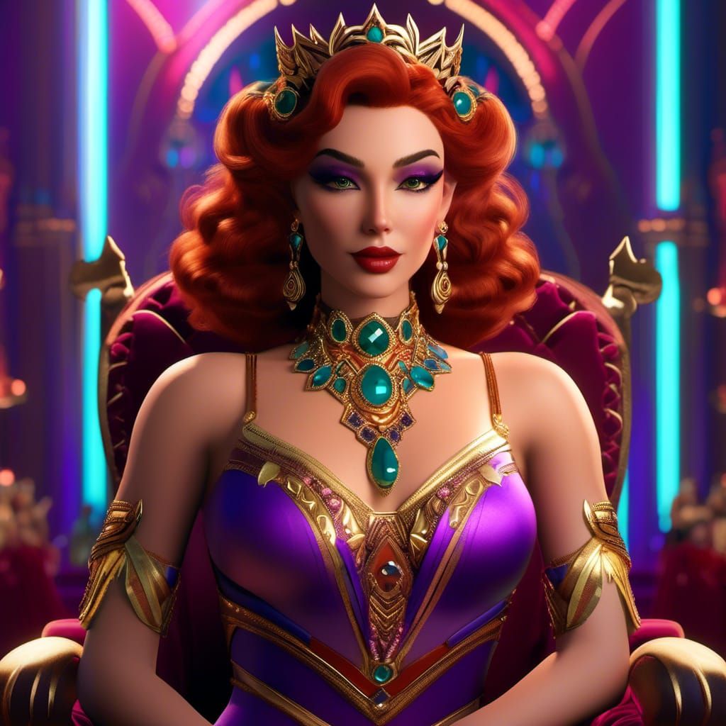 Regal Elf Queen in Pin-Up Photography Style