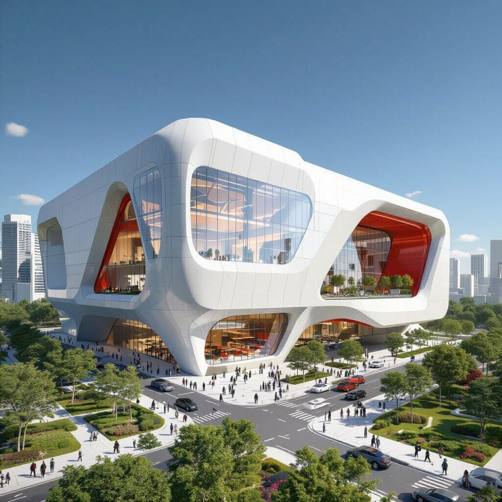 Futuristic Skyscrapers with Organic Concrete Frames