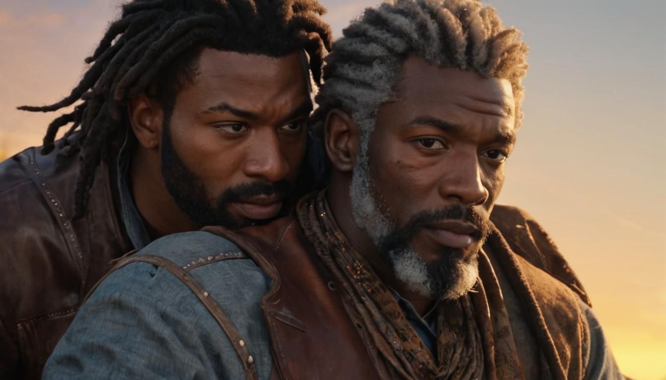 Cinematic Cowboys Ride into Sunset in Photorealistic Style