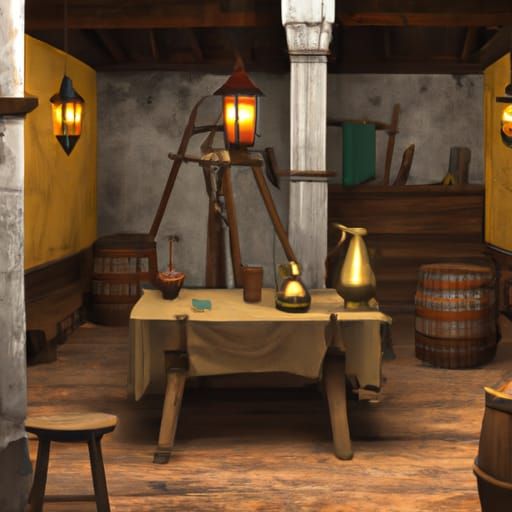 AI Generated Medieval Tavern Scene