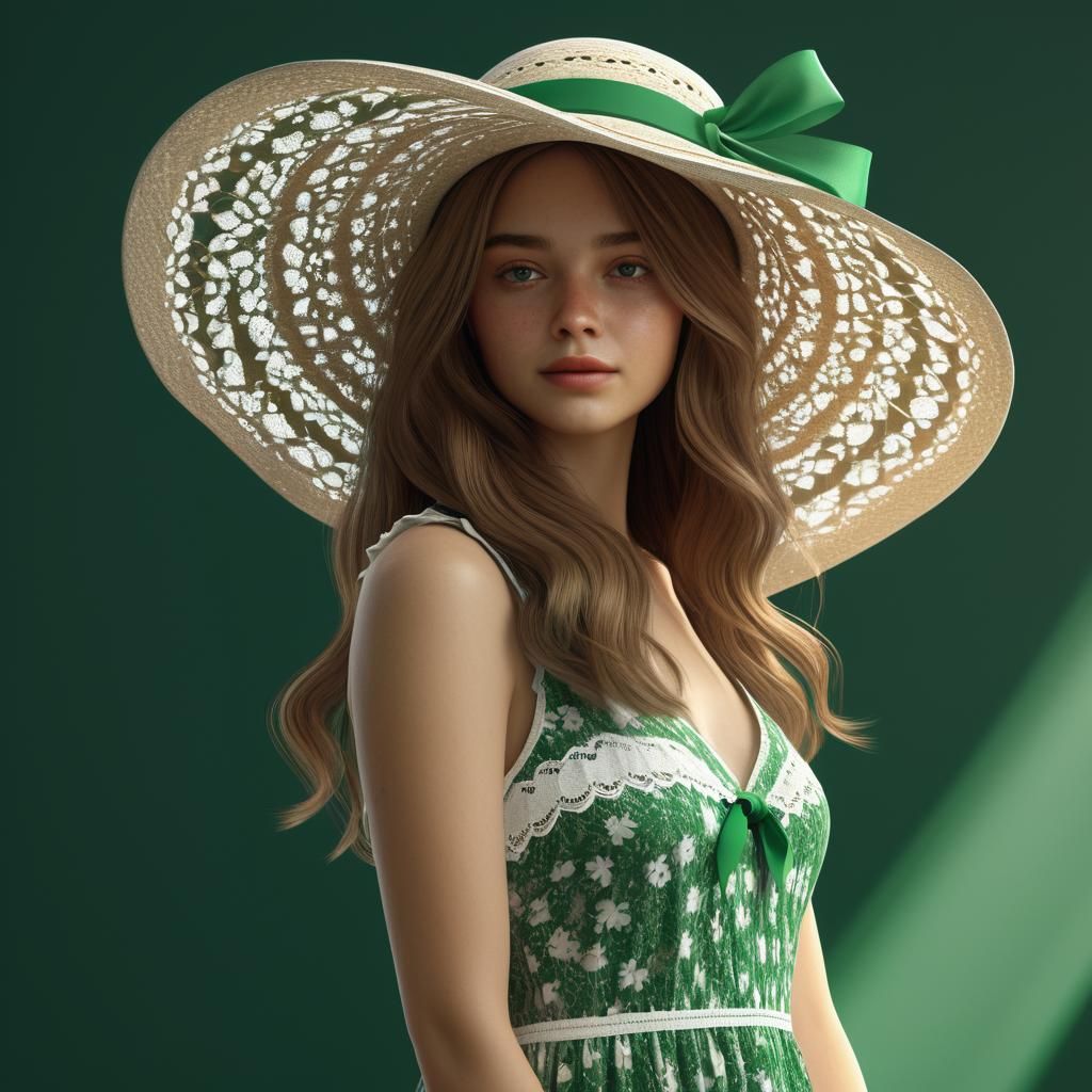 Beautiful Woman in Lace Dress: Fantasy Concept Art