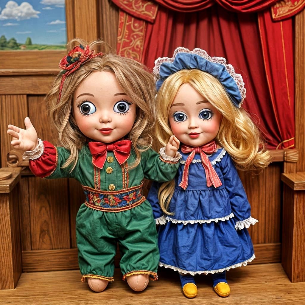 Realistic Puppet Show with Laughing Children