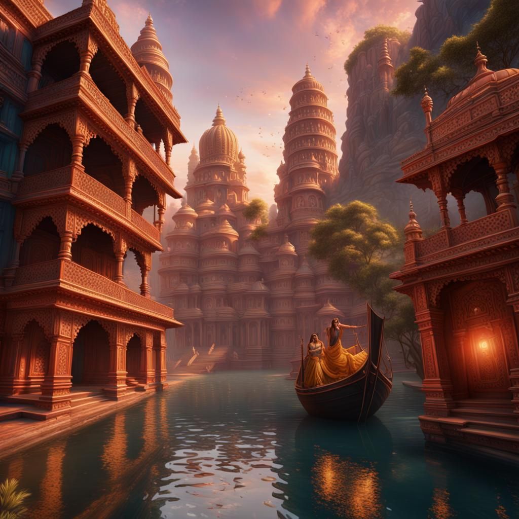 Vibrant Bollywood Movie Scene: Digital Art