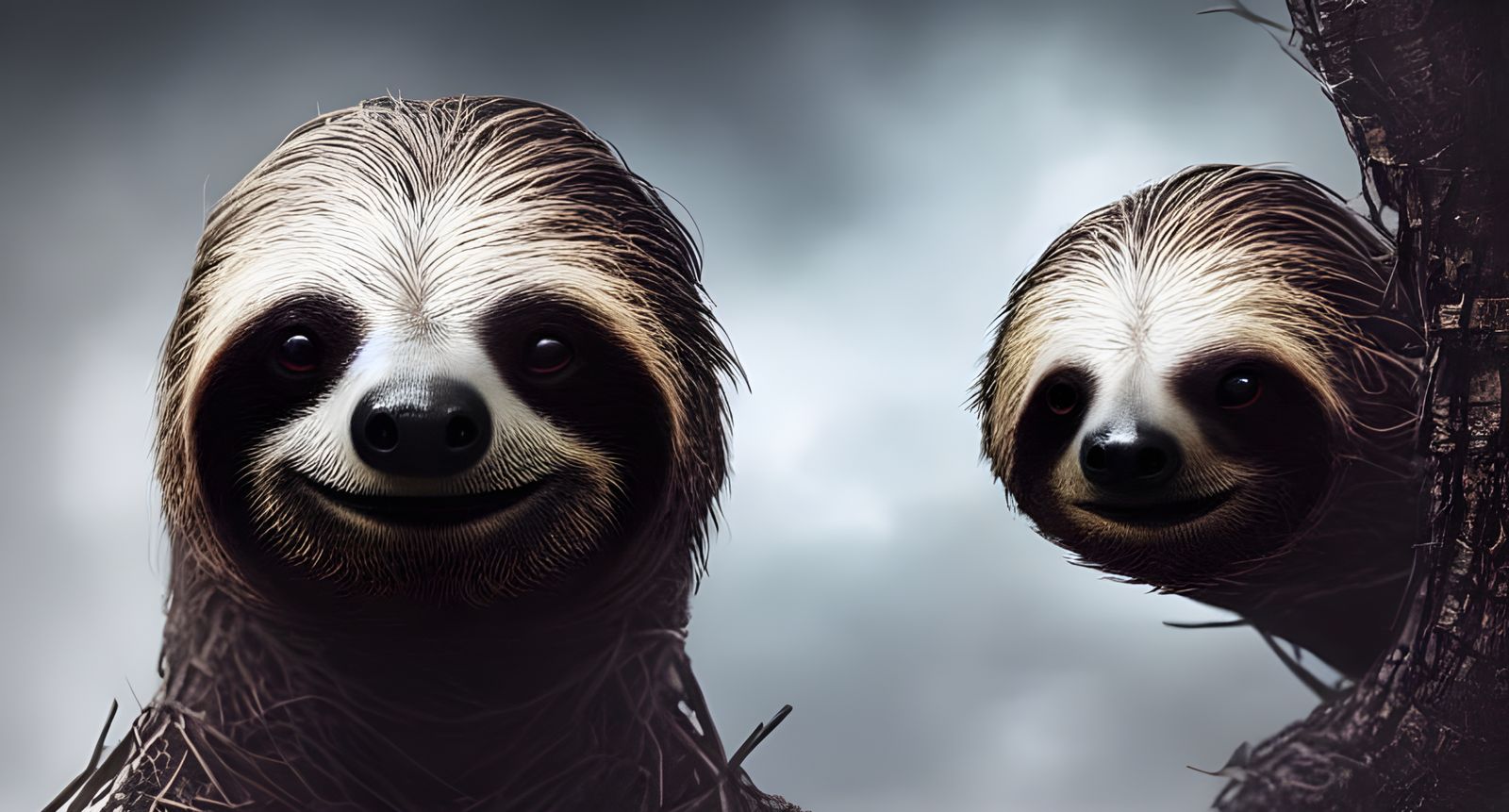 Sinister Sloth in Post-Apocalyptic Horror Landscape