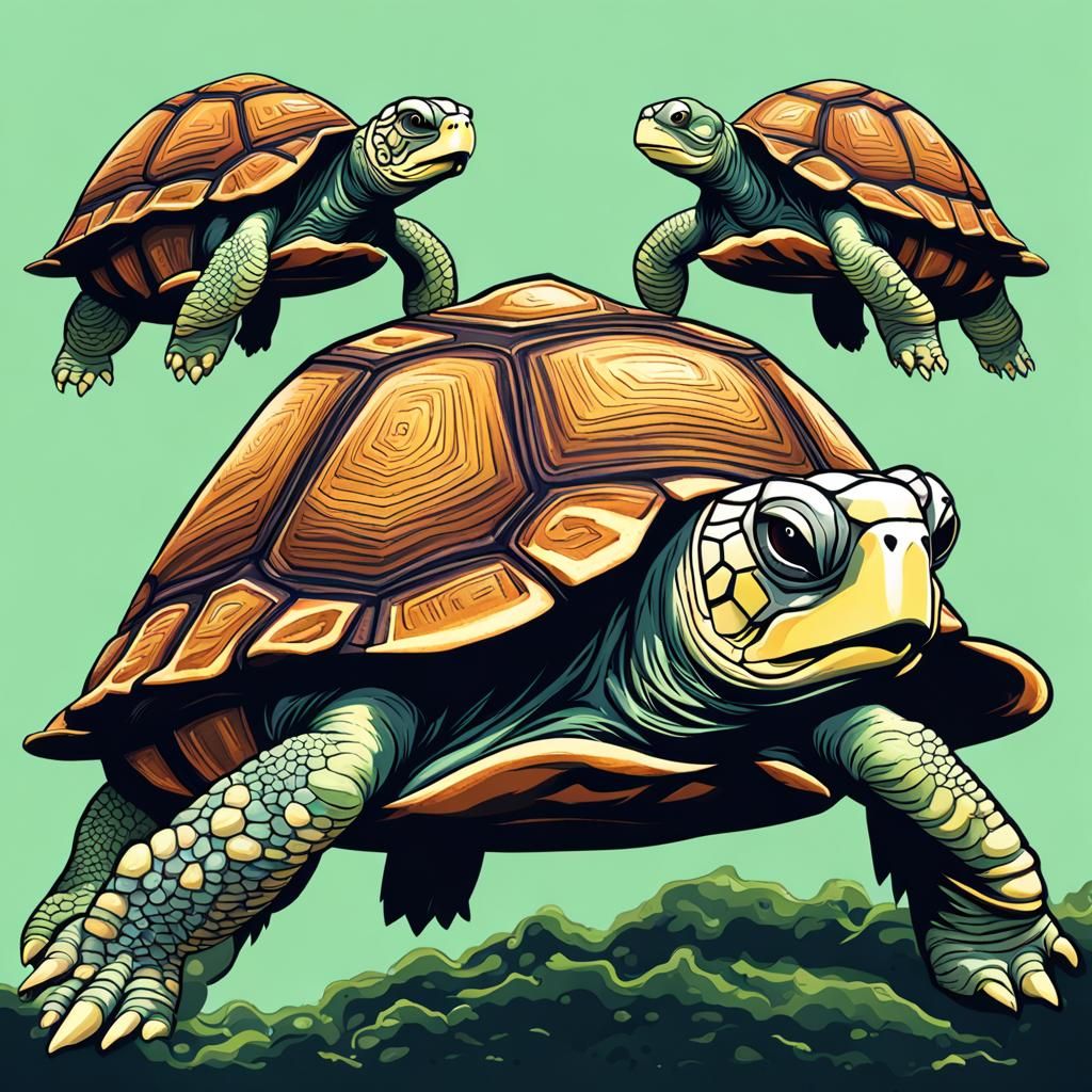 Three-Headed Turtle Generated by AI