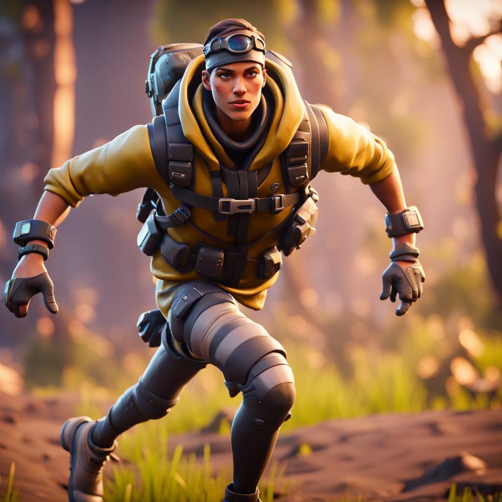 Fortnite Character Running with Dynamic Lighting