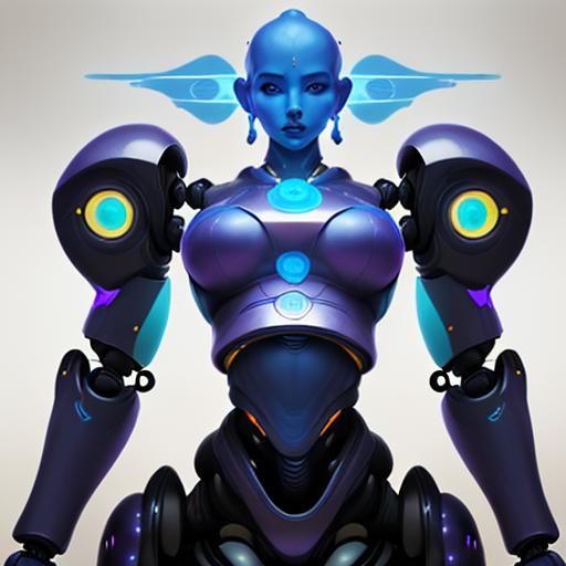 Hyperrealistic Robot Genie Concept Art