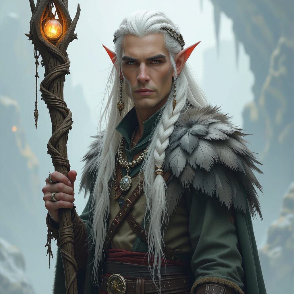 Wild Elf Mistcaller in Dark Fantasy Style