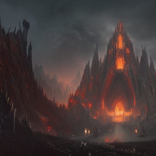 Detailed Dark Lord Matte Painting in Deep Color