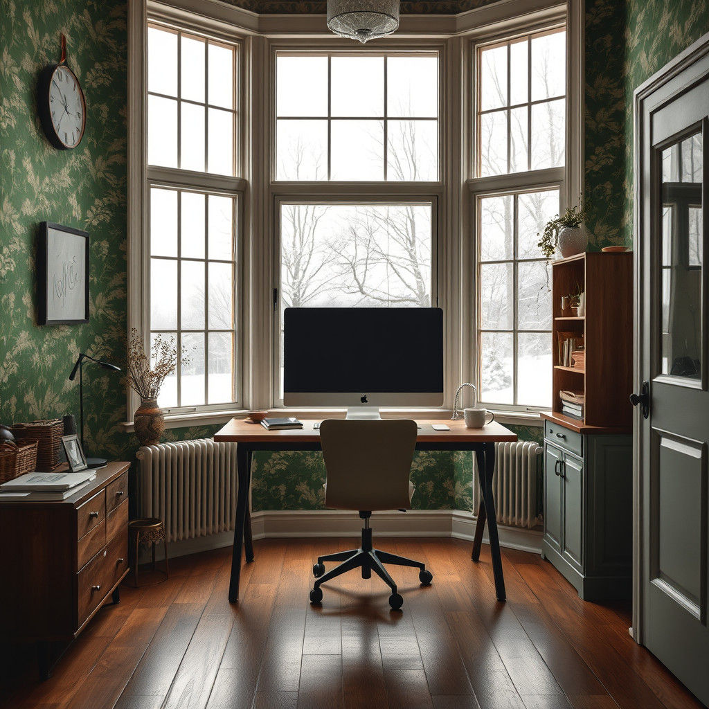 Vintage Workroom with Winter View