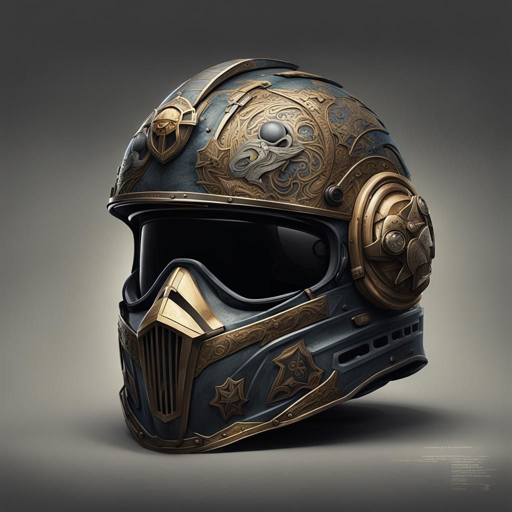 Detailed Helmet Designs in Dark Fantasy Style