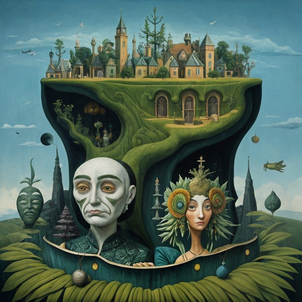 Whimsical Voices: Surreal Folk Art Illustration