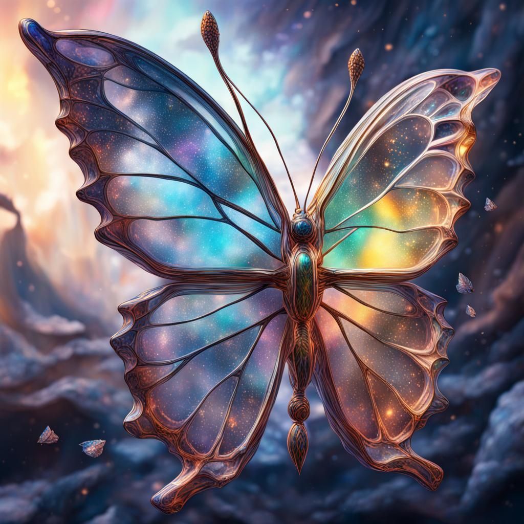 Glass Butterfly: Fragility and Resilience in Mixed Media