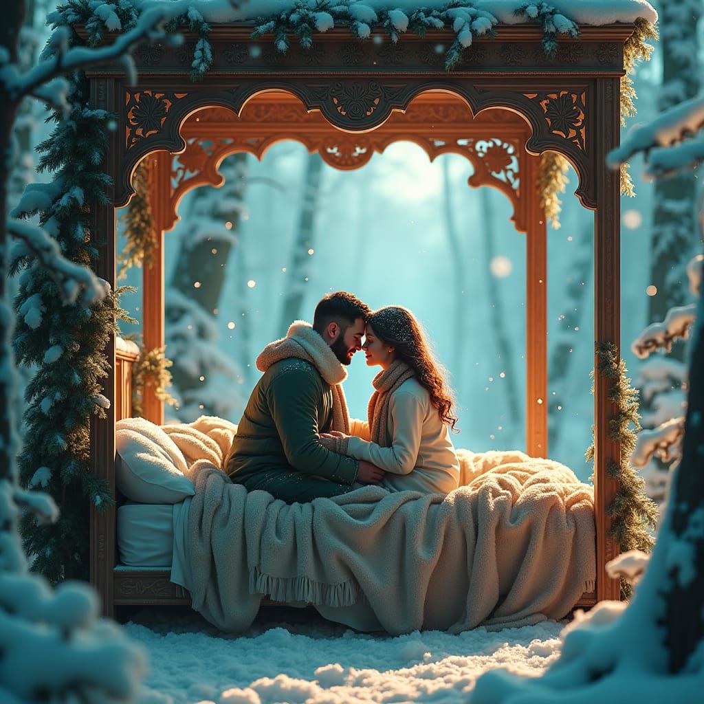 Enchanted Forest Embrace in Winter Wonderland