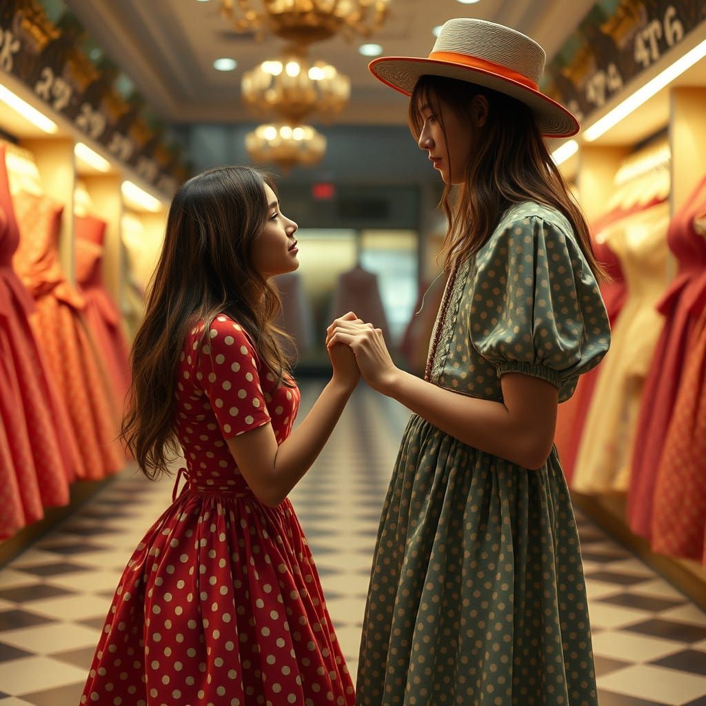 Romantic Moment in Lavish Dress Shop