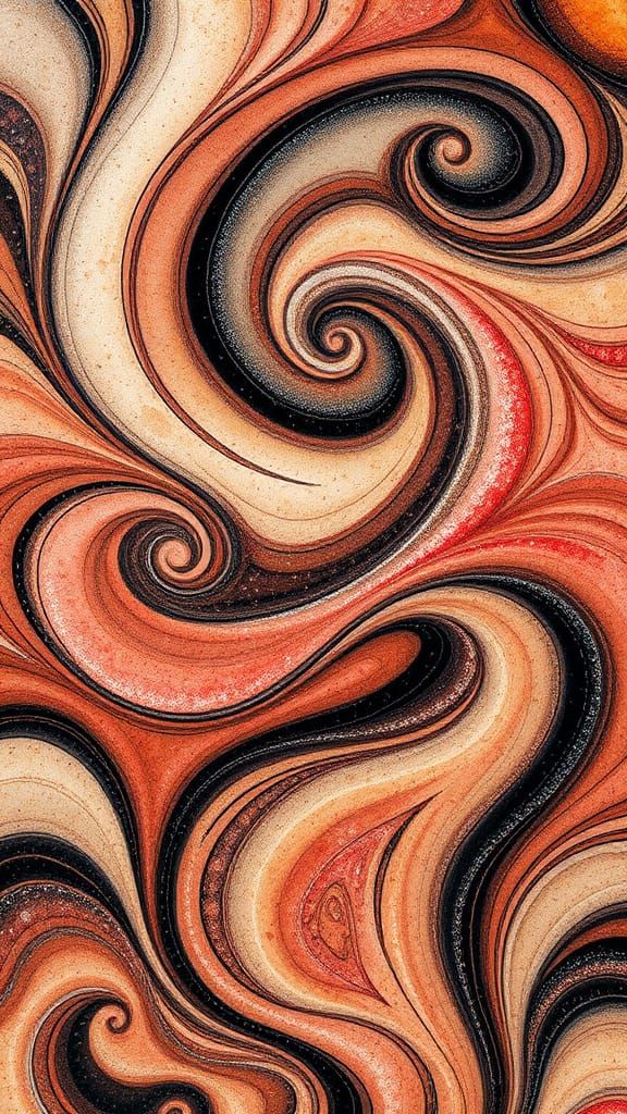 Abstract Watercolor Zen Sandstones with Swirling Details