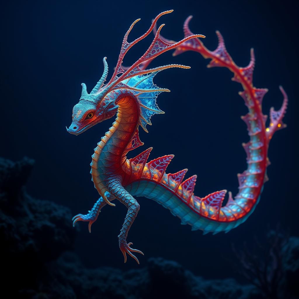 Leafy Sea Dragon Radiating Iridescent Colors