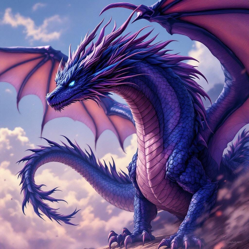 Dragon-like Human with Scales and Wings in Anime Style