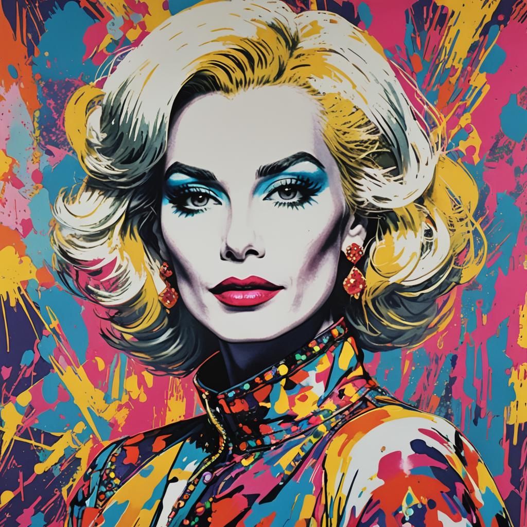 Abstract Pop Art Drag Queen Portrait