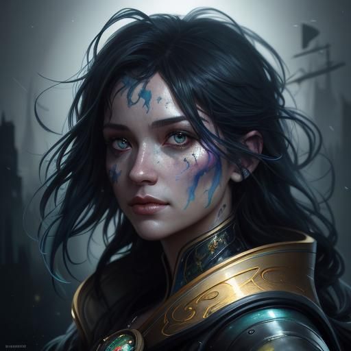 Blackberry Character Portrait in Digital Art Style