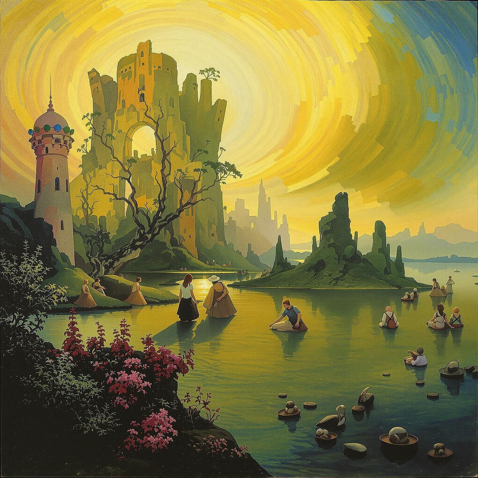 Surreal Landscape in Style of Monet, Dean, Dali