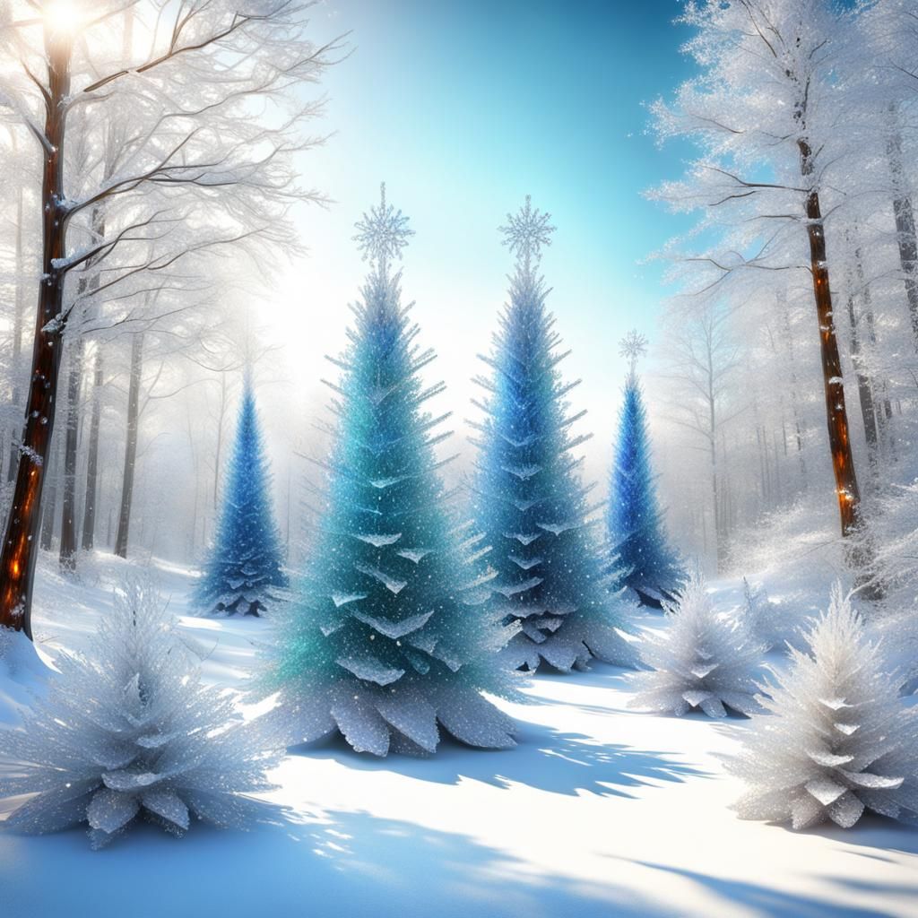 Swarovski Crystal Christmas Tree Forest in HDR