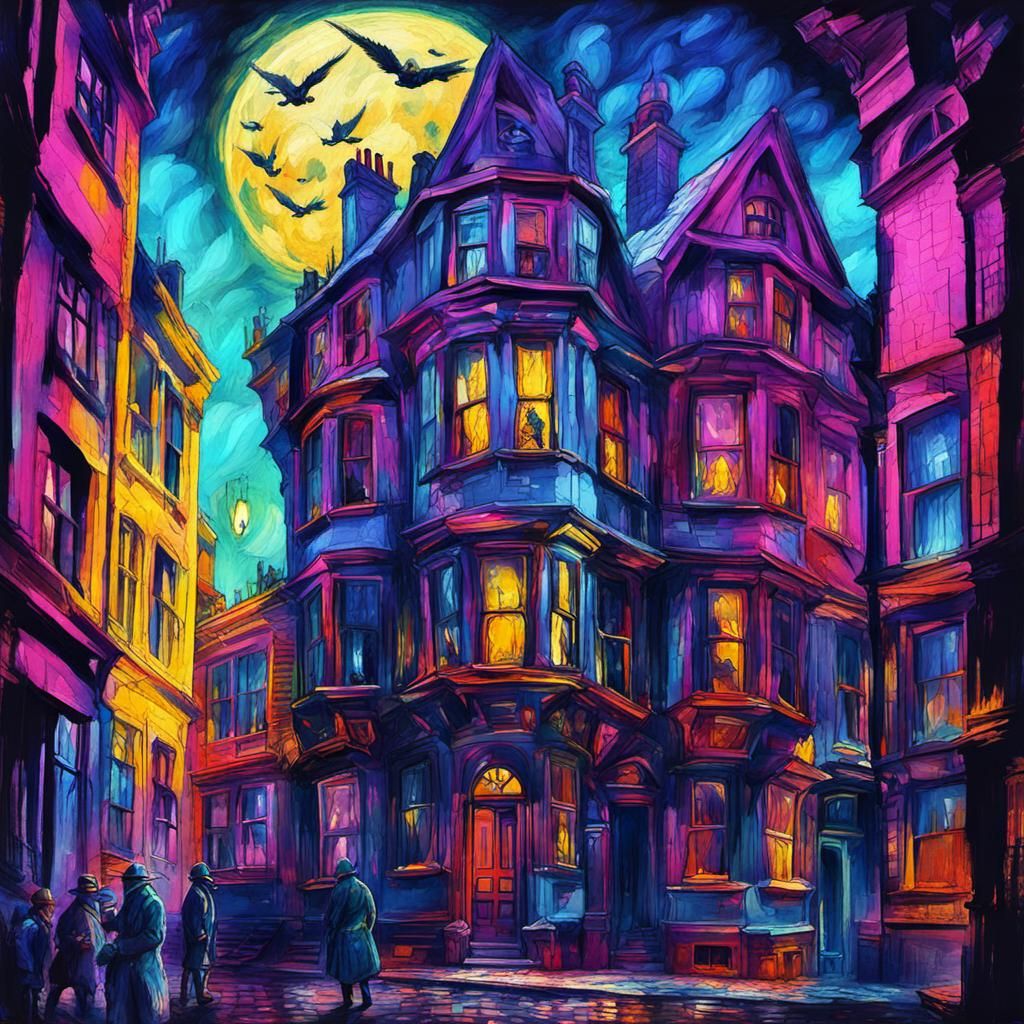 Misty London Street in 1880s Dystopian Style