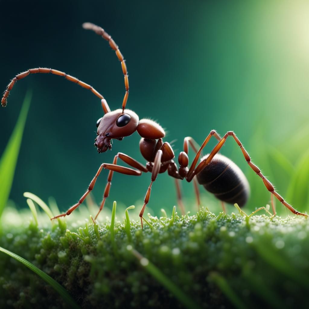 Ant on Grass: Detailed Digital Matte Painting