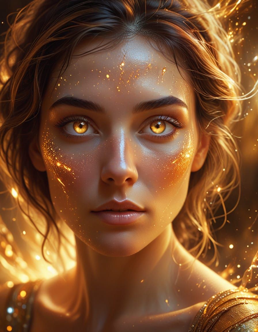 Ensorcelled Woman with Ethereal Glow in Dreamlike Painting