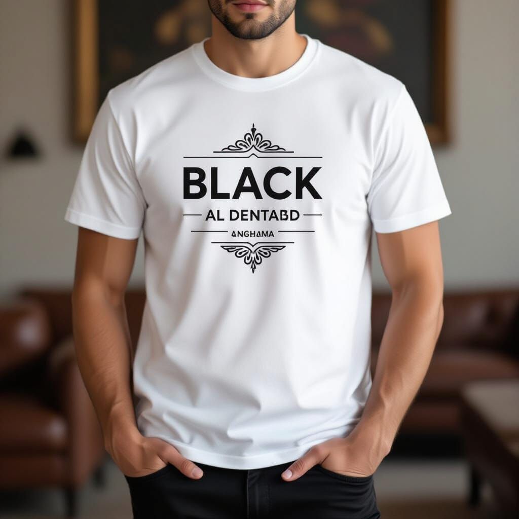 Minimalist Black T-Shirt Design with Subtle Texture