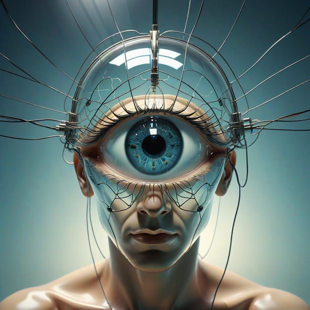 Surreal Optical Illusion in Glass Structure Under Narrow Lig...