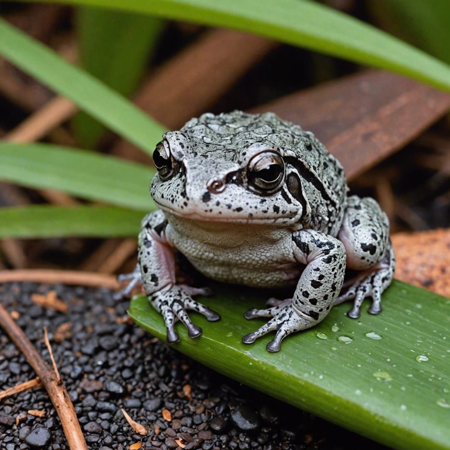 Grumpy African Rain Frog Generated by AI
