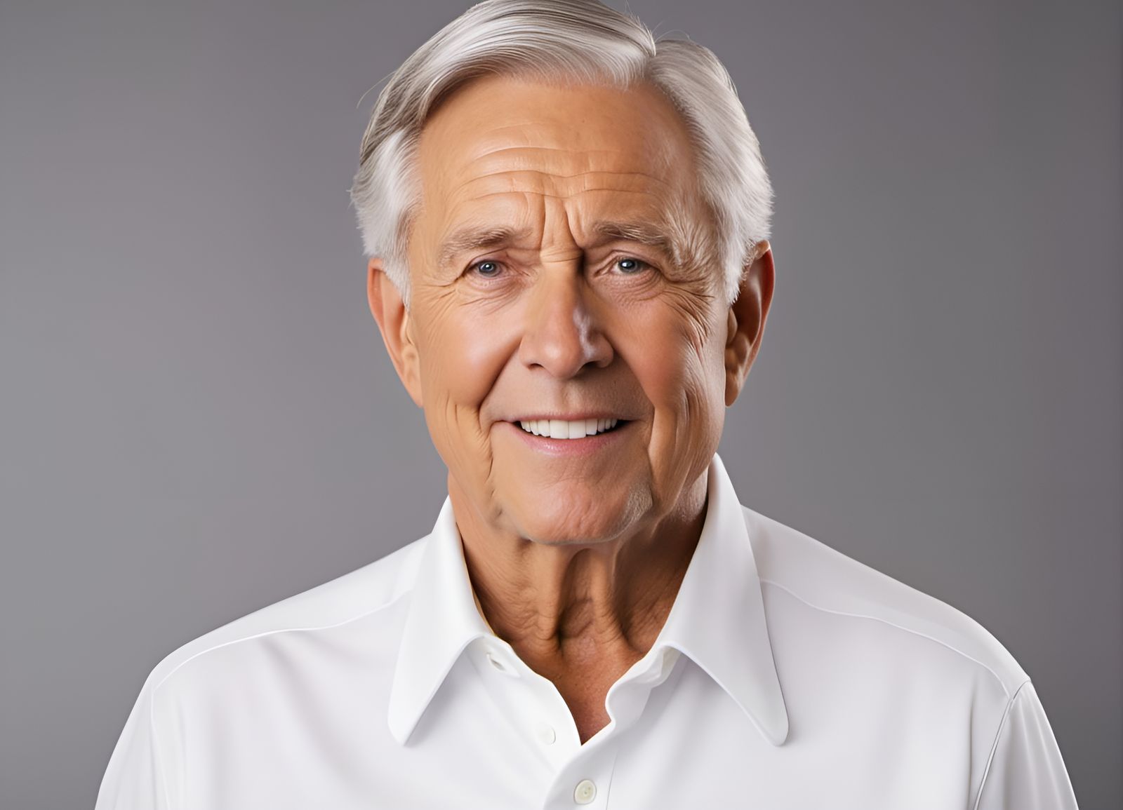 219-Handsome compassionate 80-year-old Caucasian male in white shirt - 3739