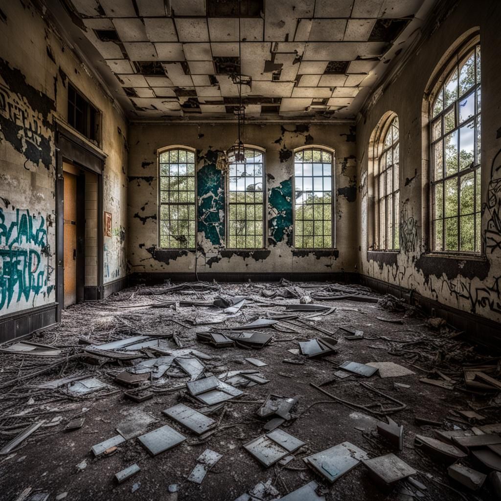 Haunting Ruins of Lone Star High School