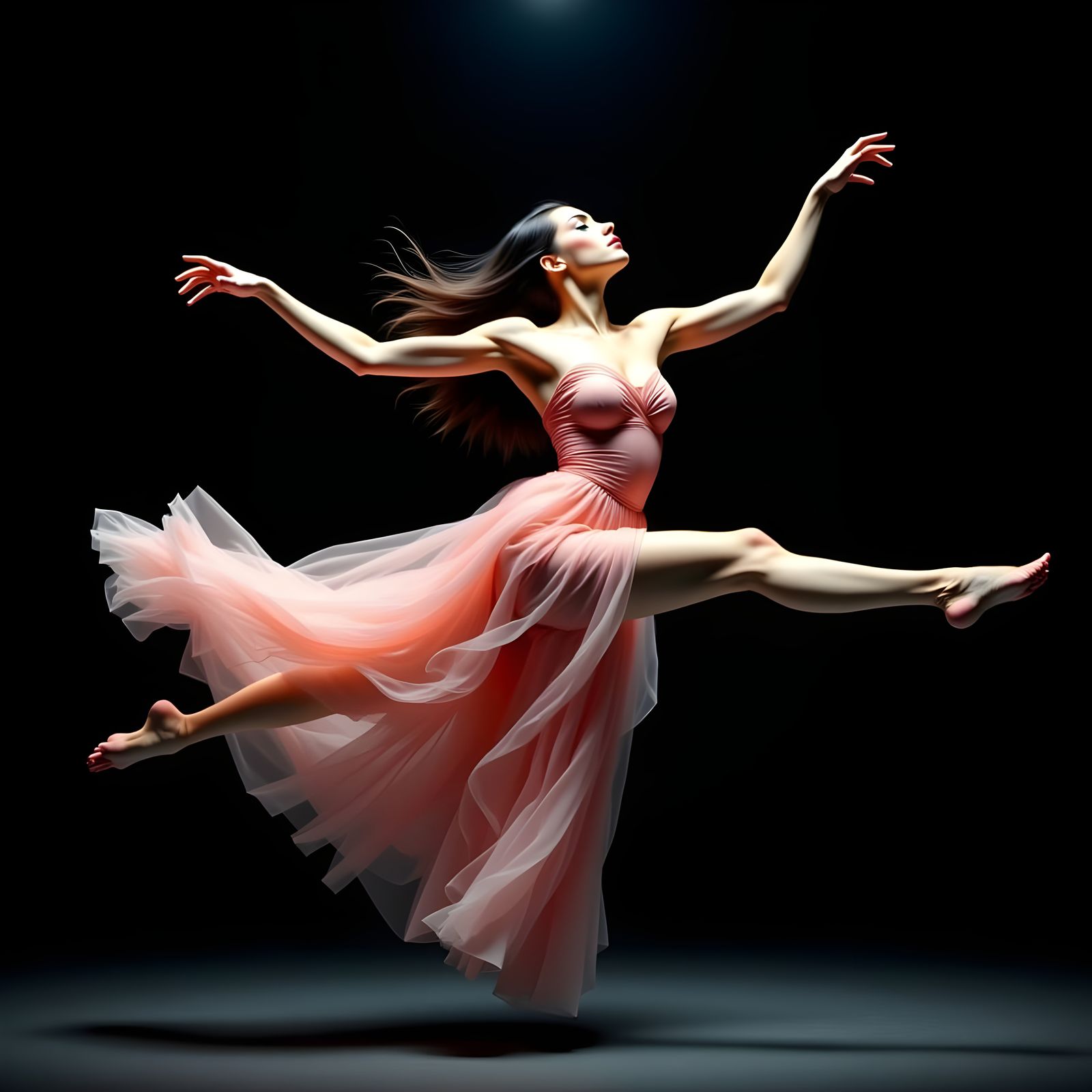 Ethereal Dancer in Flamingo Pink Gown