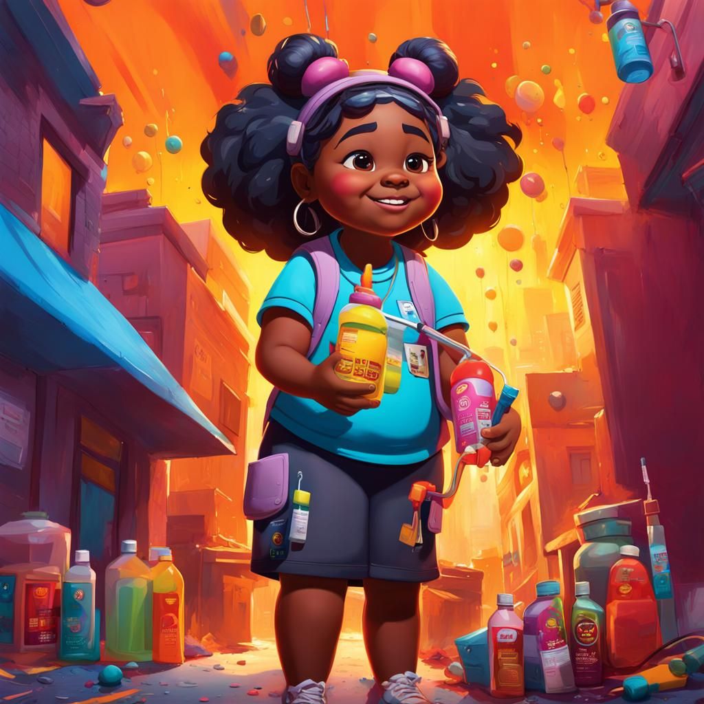 Girl's Doctor Visit in Graffiti Art Style