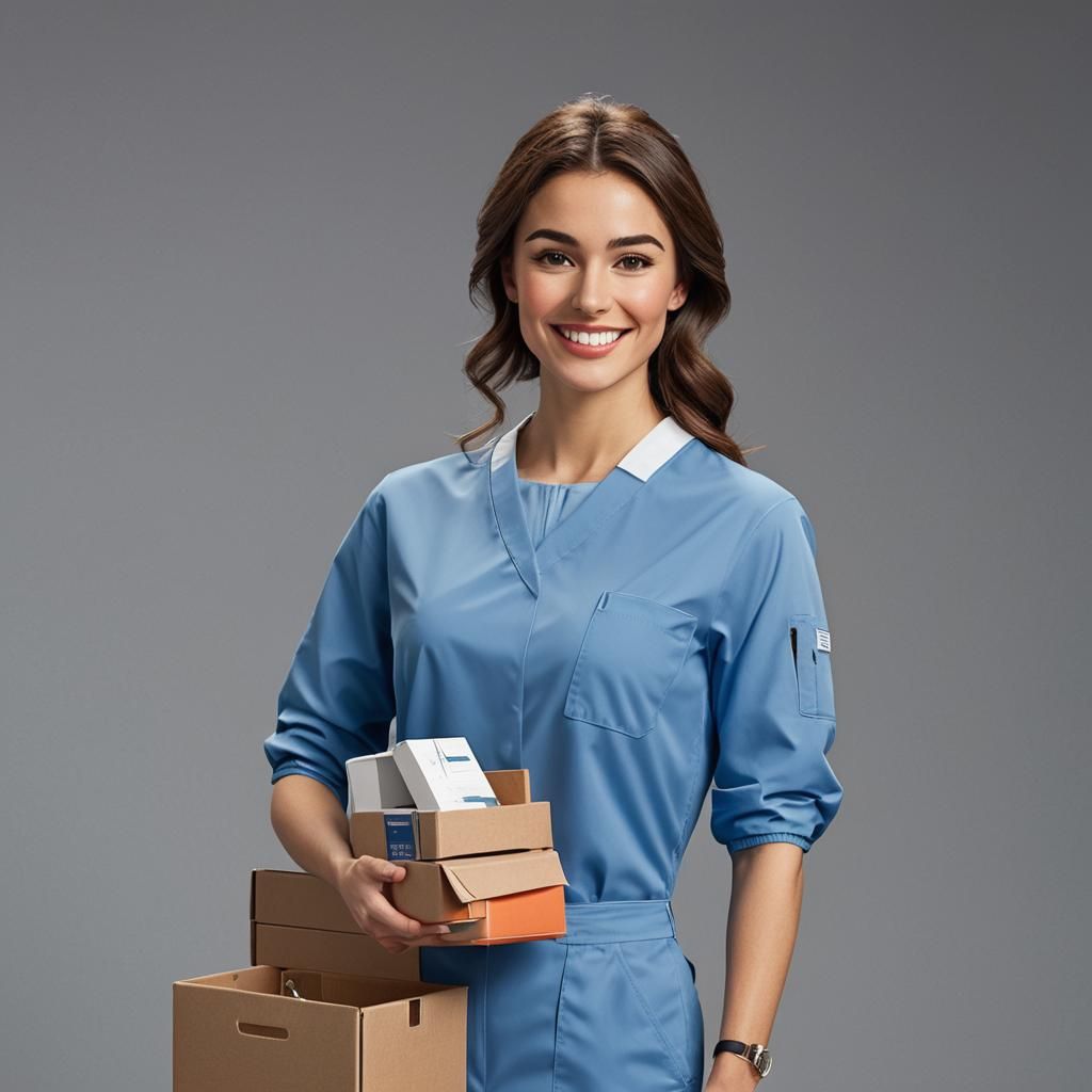 Charming British Doctor with Box: Detailed Matte Painting