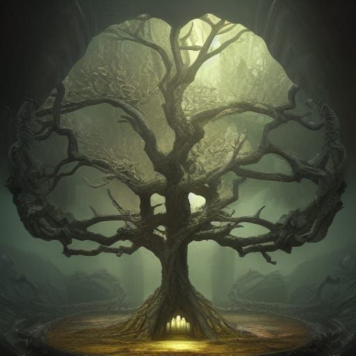 Tree of Knowledge: Detailed Digital Matte Painting
